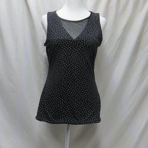 Women's Sleeveless Dressy Top with Illusion Neckline